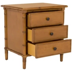 Safavieh Mina 3-Drawer Nightstand in Navy Blue and Gold Accents -Safavieh Furniture GUEST 54bcefe0 db55 4992 a497 f3944ec04547