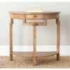 Safavieh Liana Demilune Console Table in Oak Finish -Safavieh Furniture GUEST 54c14415 c10a 420e 91dd 8a08ff923384