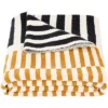 Safavieh Lupin Throw Blanket - Mustard, Beige & Black Stripes - 50" x 60" -Safavieh Furniture GUEST 5595de39 ba3b 4929 ad47 081d4f6c1388