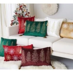 Safavieh Seasons Tree Embroidered Winter Holiday Throw Pillow 9 Safavieh Seasons Tree Embroidered Winter Holiday Throw Pillow -Safavieh Furniture GUEST 58093cba a270 471c 8e93 c711176c6083