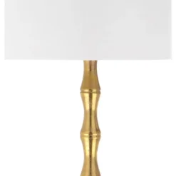 Safavieh Aurelia Antique Gold Floor Lamp with White Cotton Shade -Safavieh Furniture GUEST 58a3a156 0bd5 4435 b19d e2431f2e6fc3