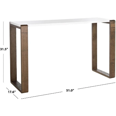 Safavieh Bartholomew Console Table - Contemporary Dark Brown & White 7 Safavieh Bartholomew Console Table - Contemporary Dark Brown & White - Image 5