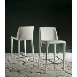 Safavieh Garretson Counter Stool (Set of 2) – European Modern PU Leather Seating
