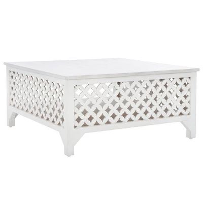 Safavieh Squall Square Coffee Table with Storage - White Washed Finish 8 Safavieh Squall Square Coffee Table with Storage - White Washed Finish - Image 6