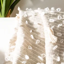 Safavieh Popper Throw Blanket in Multi/Blue/Natural, 50" x 70" -Safavieh Furniture GUEST 5c6988d6 938d 45b0 9f19 3c16bb15a922