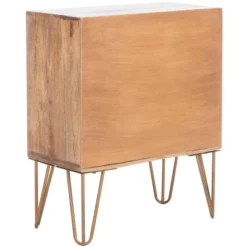Safavieh Solene 1 Drawer Nightstand in Natural Wood & Brass -Safavieh Furniture GUEST 5cbbdd59 f88f 48bc 9593 dfa56056f586