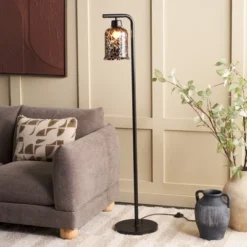 Safavieh Nezara 58" Floor Lamp - Black and Brown Tortoise -Safavieh Furniture GUEST 5e1b8a94 d48f 44dc 84e7 ce57b613c9da