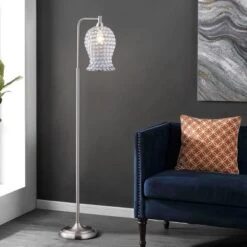 Safavieh Izzy 61.5" Nickel Floor Lamp - Modern Iron & Acrylic FLL4088 -Safavieh Furniture GUEST 610a305b 8c41 4e5f b0f7 26c7de263766