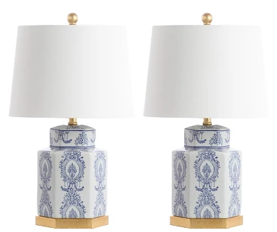 Safavieh Bodin Table Lamp - Elegant Blue & White Ceramic Set of 2 6 Safavieh Bodin Table Lamp - Elegant Blue & White Ceramic Set of 2 - Image 4