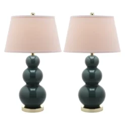 Safavieh Pamela 28" Triple Gourd Ceramic Table Lamp Set in Marine Blue -Safavieh Furniture GUEST 627cf649 ad91 4c52 9e26 547dd47d3138