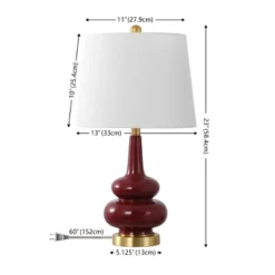 Safavieh Evie 23-Inch Cranberry Ceramic Table Lamp with Fabric Shade -Safavieh Furniture GUEST 66b3cd95 bd77 4ded b41a e6a5e3c86877