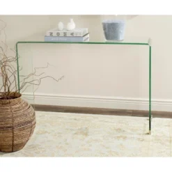 Safavieh Couture Ambler Modern Tempered Glass Console Table