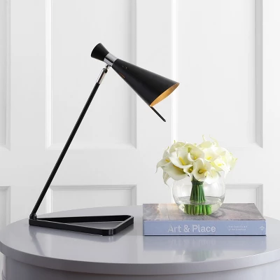 Safavieh Padric 21" Black Iron Modern Table Lamp with Adjustable Head 4 Safavieh Padric 21" Black Iron Modern Table Lamp with Adjustable Head - Image 2