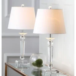 Safavieh Imogene Crystal Table Lamp (Set of 2) with White Cotton Shades -Safavieh Furniture GUEST 6871839e 4ff0 498d b27c 8b4907217da8