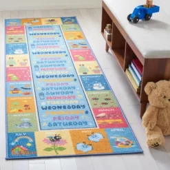 Safavieh Kids Playhouse KPH224 Power Loomed Interactive Area Rug