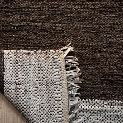 Safavieh Collin Hand-Woven Leather and Cotton Area Rug 4 Safavieh Collin Hand-Woven Leather and Cotton Area Rug - Image 2