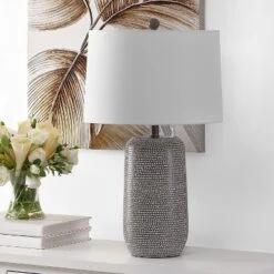 Safavieh Celvin Grey and White Patterned Table Lamp