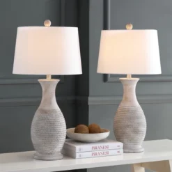 Safavieh Bentlee Table Lamp - Grey Textured Finish (Set of 2) 8 Safavieh Bentlee Table Lamp - Grey Textured Finish (Set of 2) -Safavieh Furniture GUEST 6adb1308 5371 42c0 ac83 62b2cdaafe4c