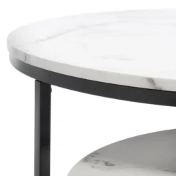 Safavieh Peppino Round Nesting Coffee Table Set - White Faux Marble -Safavieh Furniture GUEST 6baf771b 1a2b 48ef aa34 c3626d077e33
