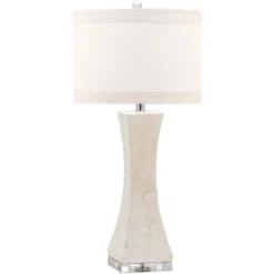 Safavieh Shelley Concave 30-Inch Table Lamp Set of 2 - White Shell Finish
