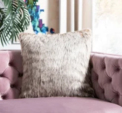 Safavieh Dusty Fur Grey Faux Fur Accent Pillow, 20" x 20"