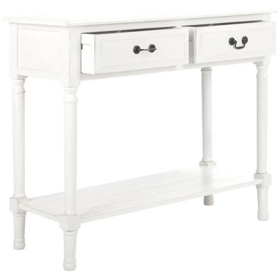 Safavieh Primrose 2-Drawer Console Table in Distressed White 6 Safavieh Primrose 2-Drawer Console Table in Distressed White - Image 4