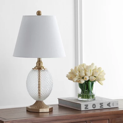 Safavieh Kaiden Textured Glass Table Lamp with Nickel Base 3 Safavieh Kaiden Textured Glass Table Lamp with Nickel Base