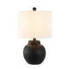 Safavieh Roux 19.5 Inch Black Ceramic Table Lamp with Cotton Shade -Safavieh Furniture GUEST 700b07f1 6628 4d07 bf54 57c3df83cefe