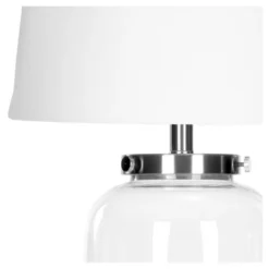 Safavieh Evan 22.5" Fillable Glass Table Lamp - Clear with Cotton Shade -Safavieh Furniture GUEST 71de6d97 7057 4f98 80c6 66b2cde27b00