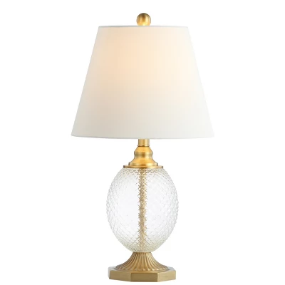 Safavieh Kaiden Textured Glass Table Lamp with Nickel Base 4 Safavieh Kaiden Textured Glass Table Lamp with Nickel Base - Image 2