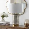 Safavieh Novah Glass Table Lamp in Silver with White Drum Shade -Safavieh Furniture GUEST 72826373 3866 48c3 84c7 1496271093c6