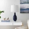 Safavieh Harlem Ceramic Navy Table Lamp with Diamond Motifs