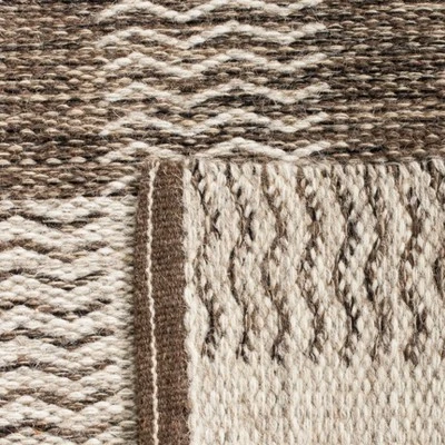 Safavieh Kilim KLM351 Hand Woven Light Grey & Brown Wool Runner Rug 5 Safavieh Kilim KLM351 Hand Woven Light Grey & Brown Wool Runner Rug - Image 3