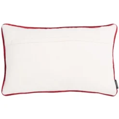Safavieh Joy Tree Festive Cream & Red Cotton Throw Pillow - 12" x 20"