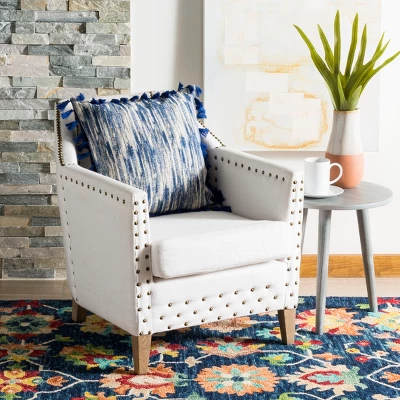 Safavieh Marni 16" x 16" Blue and Cream Tie-Dye Decorative Pillow 3 Safavieh Marni 16" x 16" Blue and Cream Tie-Dye Decorative Pillow