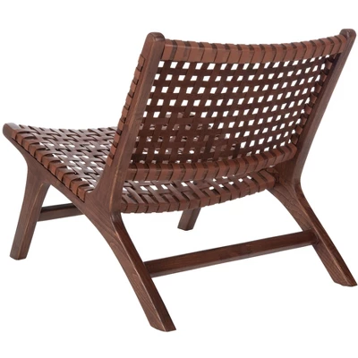 Safavieh Luna Leather Woven Accent Chair 7 Safavieh Luna Leather Woven Accent Chair - Image 5