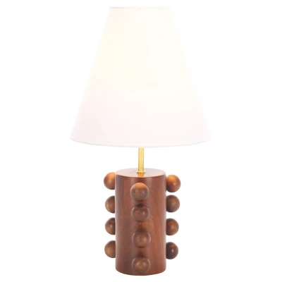 Safavieh Millie 22" Walnut Wood Table Lamp with Fabric Shade 3 Safavieh Millie 22" Walnut Wood Table Lamp with Fabric Shade
