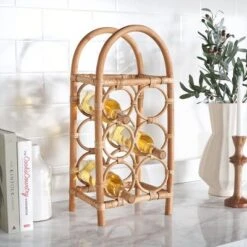 Lyza Rattan Bottle Rack - STG1800 - Natural - Safavieh