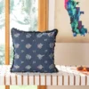 Tosh Pillow - Blue/Navy - 16" X 16" - Safavieh -Safavieh Furniture GUEST 74d94664 1db3 44e6 ae28 fce8e0c2fd43