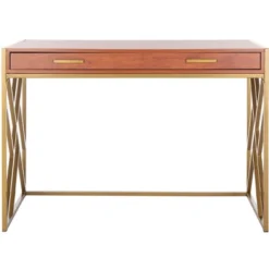 Safavieh Elaine 1 Drawer Contemporary Desk with Geometric Frame -Safavieh Furniture GUEST 74f985e8 fd4c 4f09 911e 11cb59cdcb7a