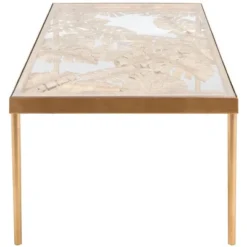 Safavieh Leilani Gold Leaf Palm Coffee Table with Glass Top -Safavieh Furniture GUEST 767cc63b 12e3 4de3 8e78 50ae809914f9