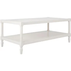Bela Coffee Table - White - Safavieh -Safavieh Furniture GUEST 775c19cb 2a55 4438 8440 bcebbf0b1016