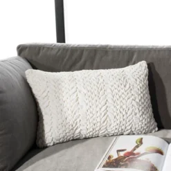 Safavieh Bartlett Ruched Pleated Cotton Decorative Pillow