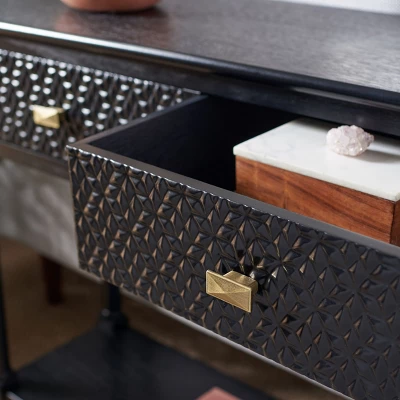 Safavieh Halton 2-Drawer Console Table with Turned Legs 3 Safavieh Halton 2-Drawer Console Table with Turned Legs