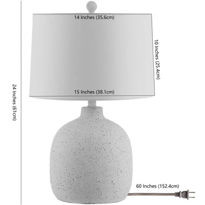 Safavieh Veleri White Speckle Table Lamp with Tapered Drum Shade 4 Safavieh Veleri White Speckle Table Lamp with Tapered Drum Shade - Image 2