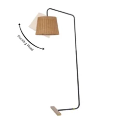 Safavieh Millie 61" Modern Floor Lamp with Rattan Shade - Black & Natural -Safavieh Furniture GUEST 7b2a58b1 b864 4b7b bb26 46dc42f0c850