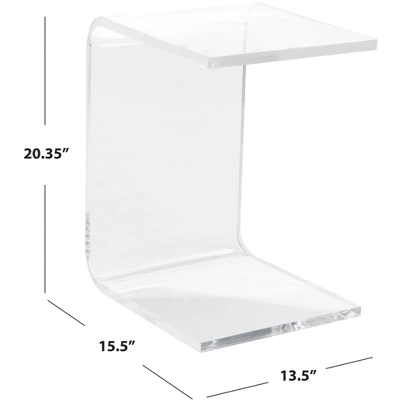 Safavieh Upton Acrylic Side Table - Clear C-Silhouette Design 8 Safavieh Upton Acrylic Side Table - Clear C-Silhouette Design - Image 6
