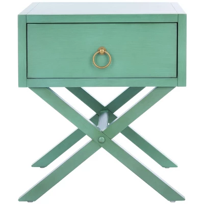 Safavieh Sadie 1-Drawer Nightstand in Navy with Gold Accents 16 Safavieh Sadie 1-Drawer Nightstand in Navy with Gold Accents - Image 14