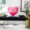 Safavieh Pure Love Decorative Pillow - White/Pink, 16" x 16" -Safavieh Furniture GUEST 7f738f81 b9c5 4a0e 8c2f ea73686bd14f