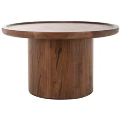 Safavieh Devin Round Coffee Table in Rich Rustic Finish -Safavieh Furniture GUEST 7fbc6a76 c034 4dd7 bf6a 063b3f1df1a4